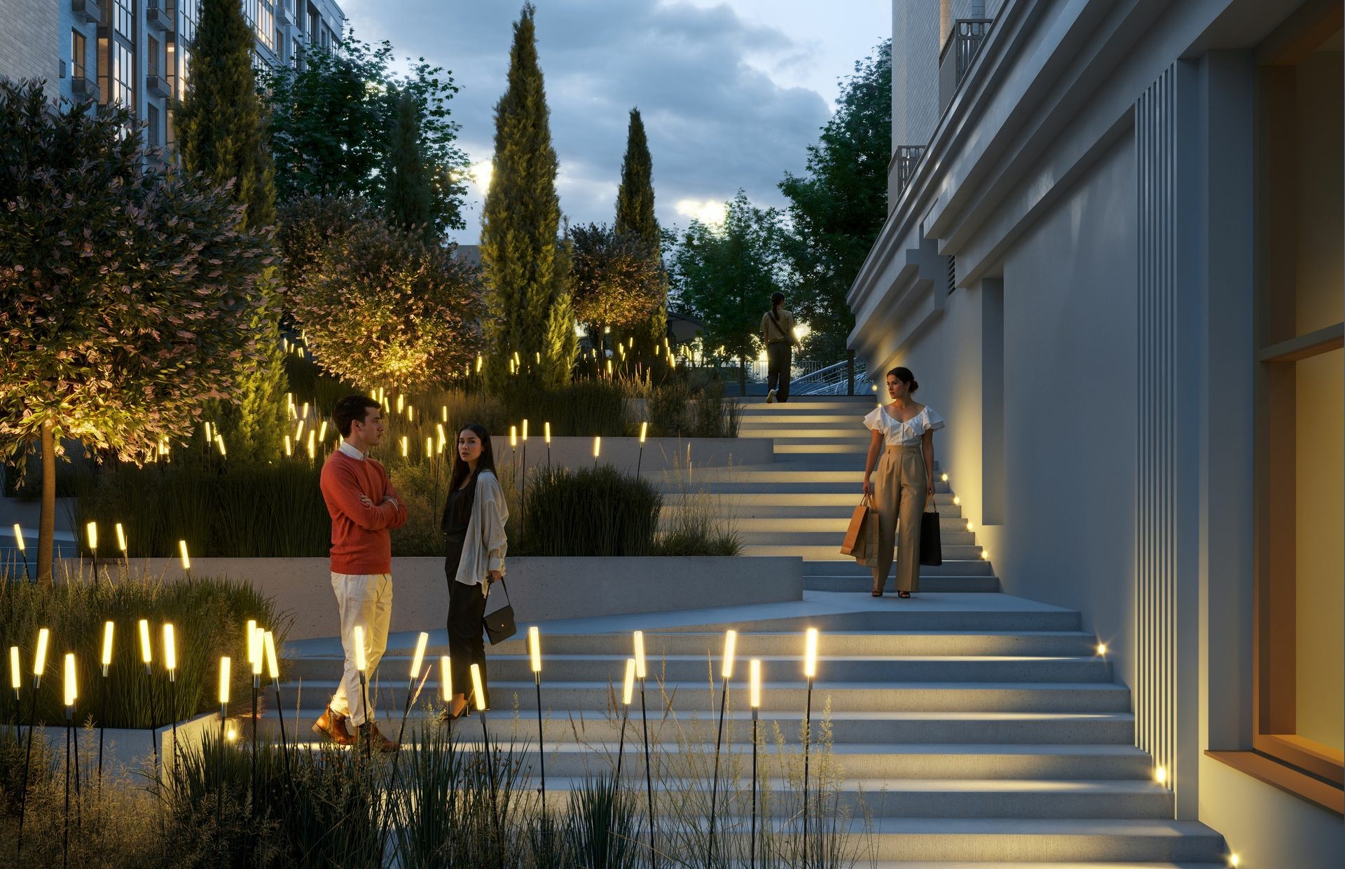 Благоустроенная набережная реки Темерник для тихих прогулок в окружении зелени.